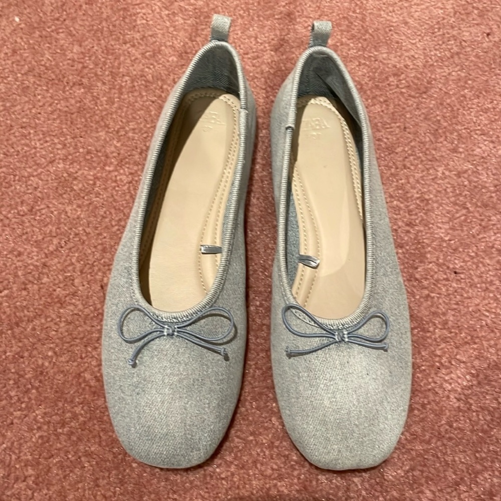 Zara denim Ballet Flats